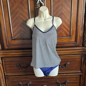 Curve Designs Striped Navy and White Women's Tankini Set